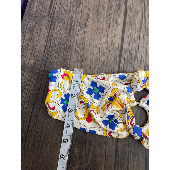 We Wore What Pearl Tile Bandeau Bikini Top Womans Small - Picture 7 of 8